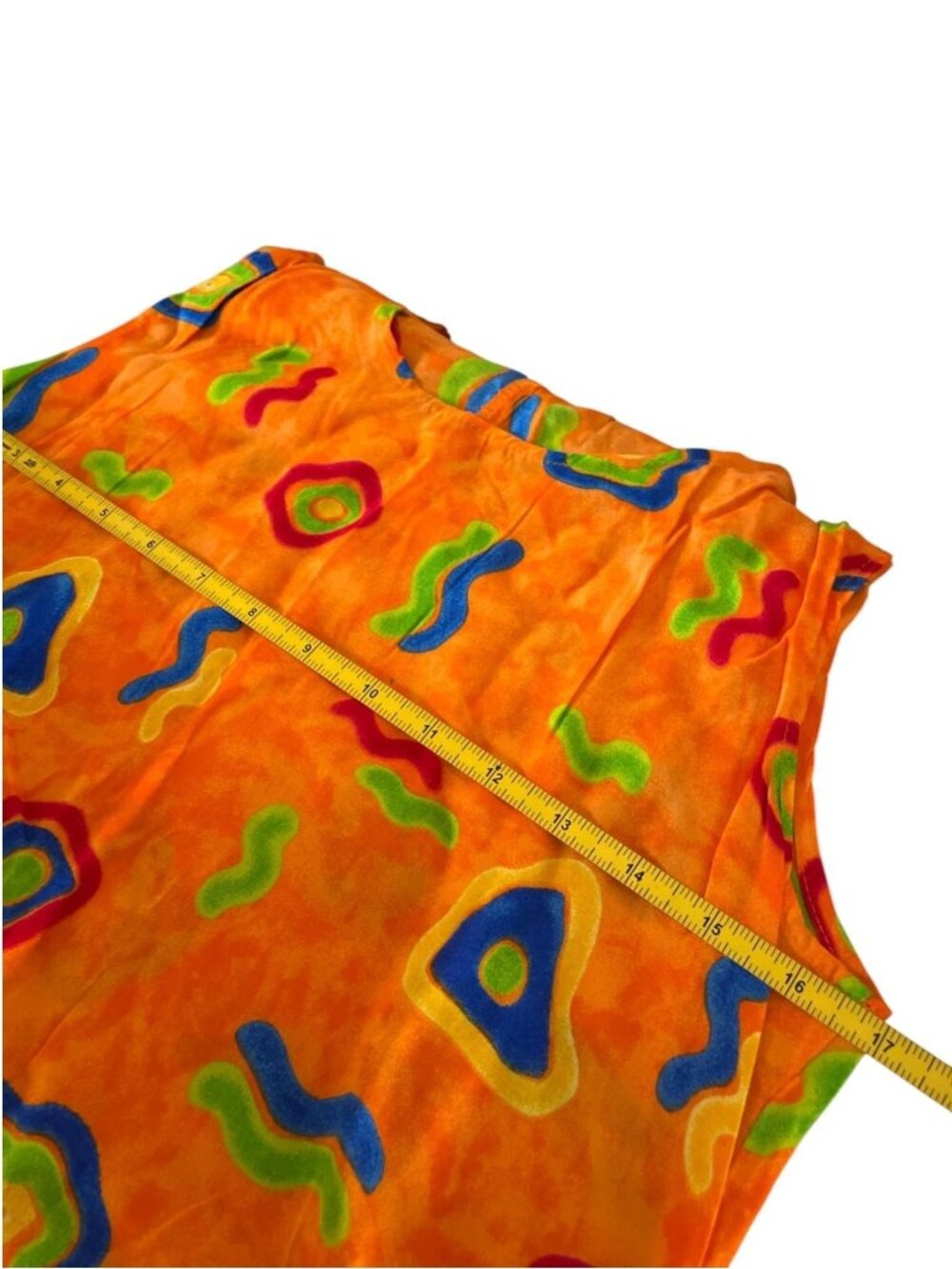 VTG 90s Groovy Rayon Maxi Dress Psychedelic Boho Sun Dress Sz S - Picture 11 of 12
